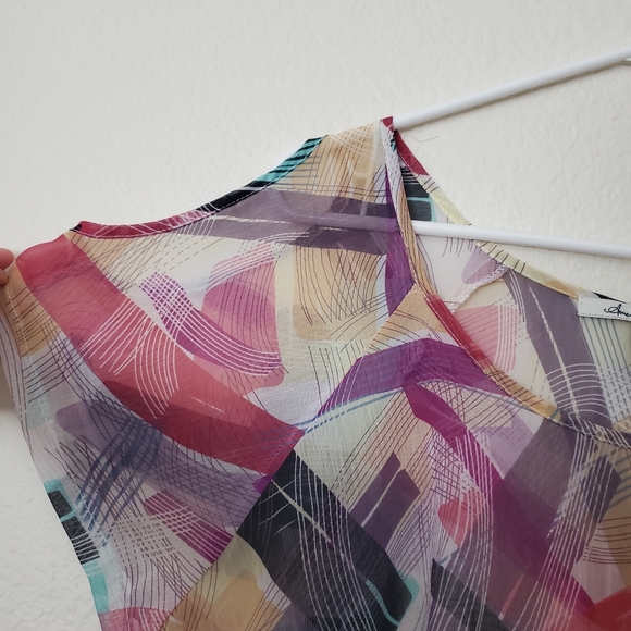 American Rag Sheer Brushstroke Patterned Blouse - Picture 4 of 7